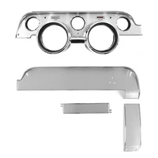 Instrument Bezel & Dash Trim Kit Brushed Aluminum / Deluxe, 1967 Mustang