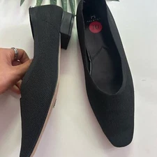 H by Halston black flats with small heel size 10
