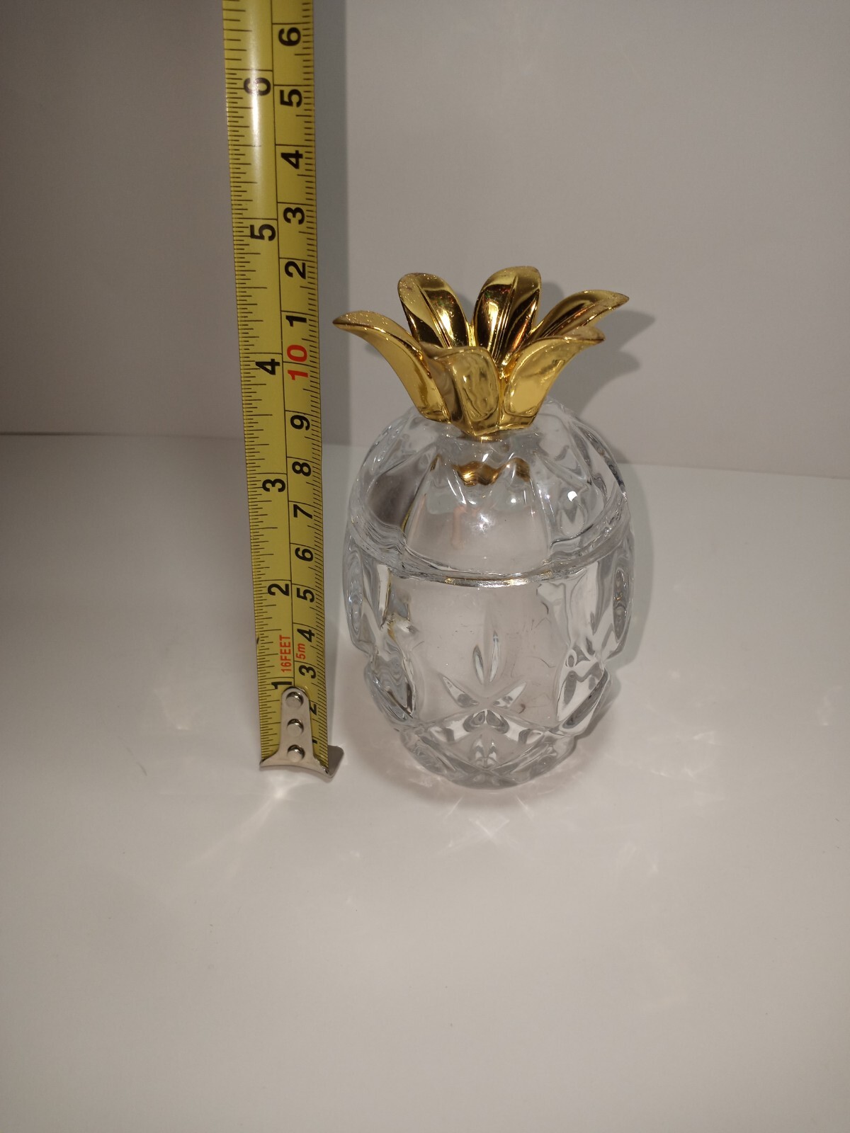 New Gorham Lady Anne Gold Crystal Pineapple Votive Tea Light Candle