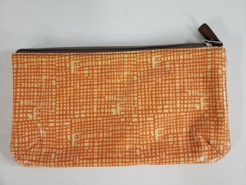 Fossil Makeup Bag Orange with Fossil F 