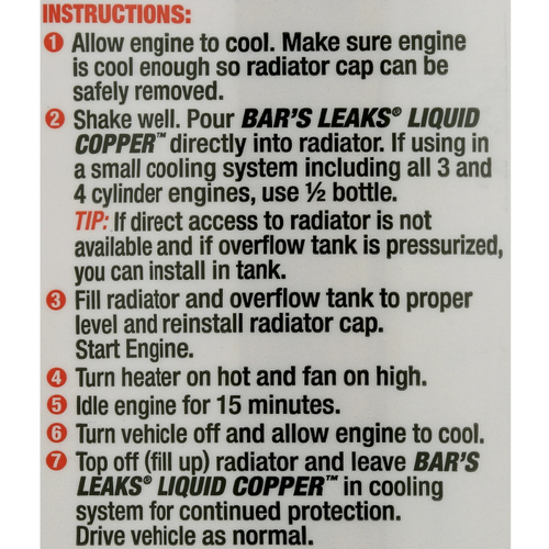 Bar's Leaks 1109 Block Seal Liquid Copper Intake, adiator Stop Leak - 18oz 3PACK - Picture 6 of 11