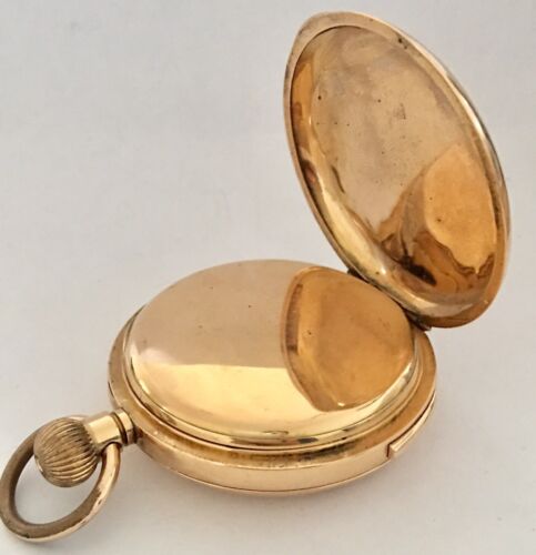 Antique 18K Gold Plain Full Hunter Quarter Repeater Hand-winding Pocket Watch - Picture 3 of 12
