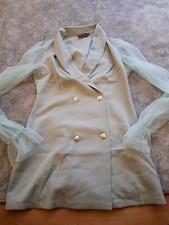 Pretty Little Thing Ladies Jacket Dress. Sage Green. Chiffon Sleeves. Size 10