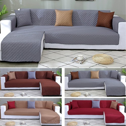 L-Shape Sofa Slipcover Sectional Removable Cover Waterproof Pet Couch Protector - Afbeelding 1 van 58