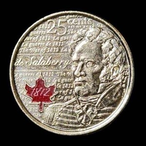 Canada Quarter Heroes of 1812 Salaberry Coloured Flag