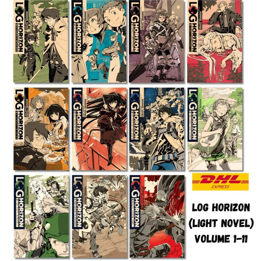 Log Horizon English Light Novel Volumen 1-11 Juego completo por Mamare Touno DHL EXPRESS