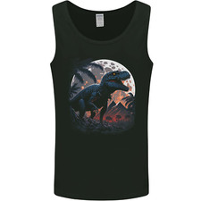 A T-Rex in Front of the Moon Dinosaurs Mens Vest Tank Top