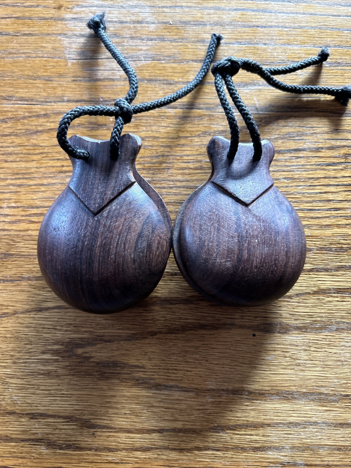 Vintage Spanish HandCarved Handmade Wood Castañuelas