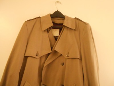 Trench Coat Clipper Mist London Fog Men's Size 40 Sierra Tan