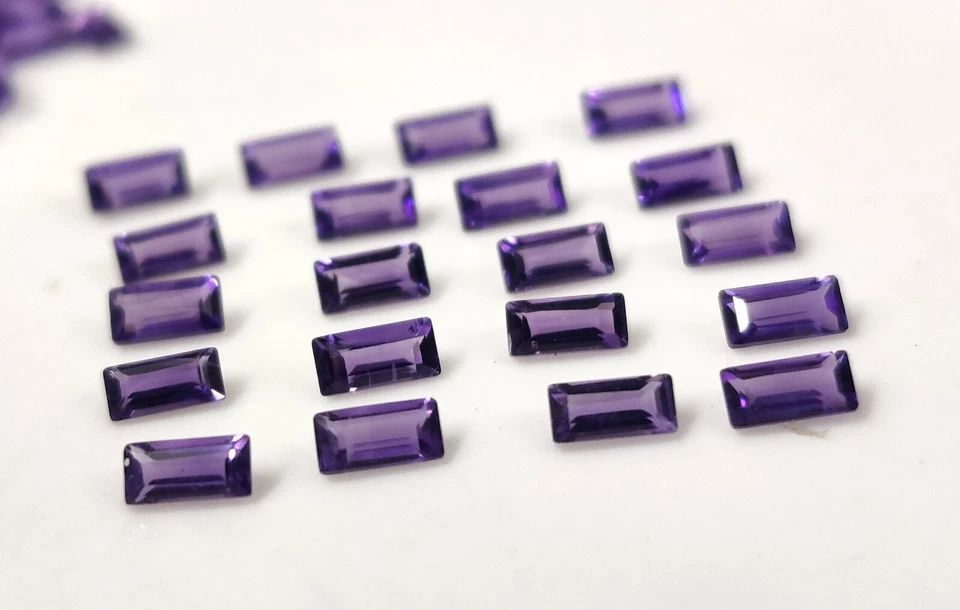 Baguette de amatista africana natural AAA tamaño 2X4MM para hacer joyas piedras preciosas Foto 2 de 4