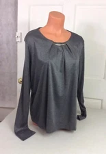 H&M Silver Blouse Top Womens Large