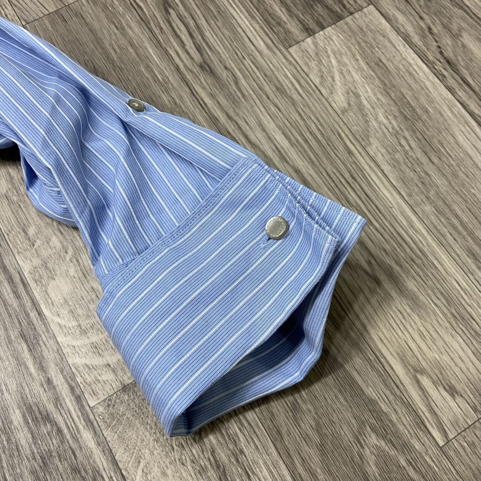 CALVIN KLEIN Button Down Collared Blue Striped Dr… - image 4
