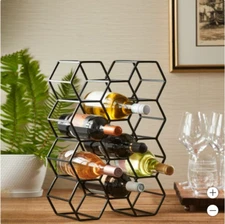 11 Bottle Wine Rack - Black Color- Brand New- Free Shipping