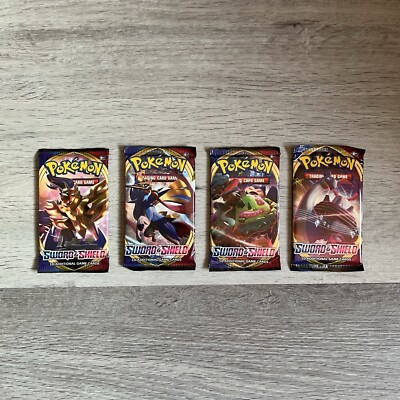 Pokemon TCG Sword & Shield Booster Pack x4 - Factory Sealed - Full Art Set
