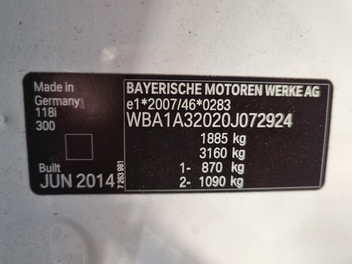 BMW 1 SERIES STEREO/HEAD UNIT DISPLAY UNIT, 6.5IN NAV SYSTEM BUSINESS, F20, HATC - Picture 8 of 8