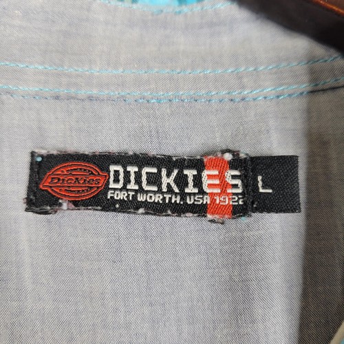 Dickies Shirt Womens Large Blue Pink Plaid Long Sleeve Button Up Western - Picture 10 of 10