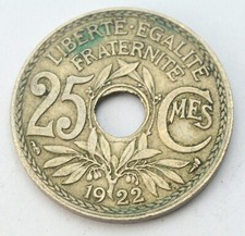 FRANCE 25 CENTIMES 1922 OLD COIN