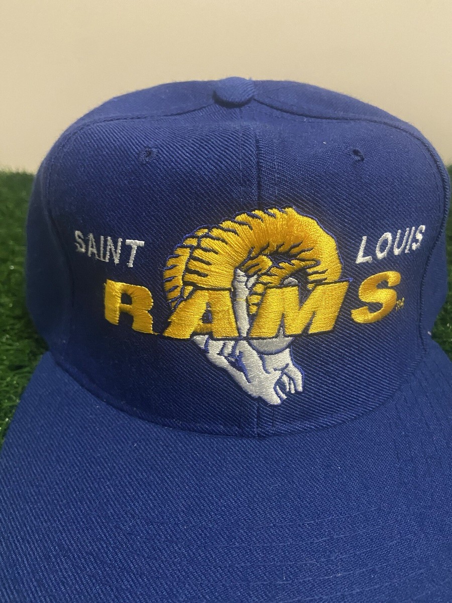 Vintage 90s Saint Louis Rams Team NFL Cap Snapback Hat New Era Pro