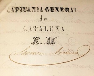 LOT OF DOCUMENTATION OF THE GENERAL CAPTAIN OF CATALUNYA. SPAIN. CIRCA 1840