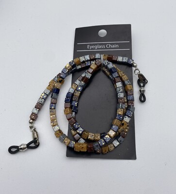 Rainbow Bright Dalton Beaded Acrylic Material Neutral Color Eyeglass Chain New