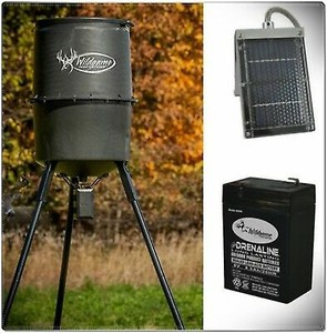 Tripod Metal Deer Feeder Big Wild Game Hunting Timer 6v Battery