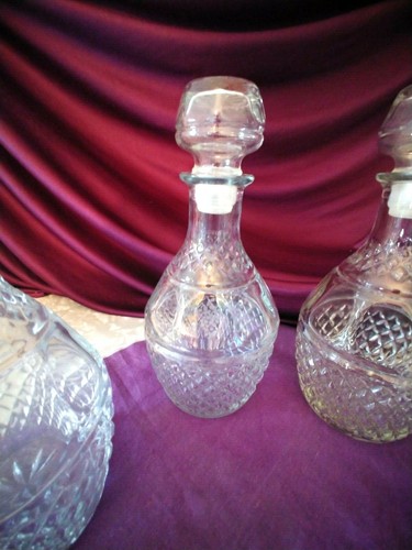 PRINCESS HOUSE GRAPE 7 CROWN DISCOUTINUED LEADED CRYSTAL DECANTED SET OF 4 - Picture 4 of 7