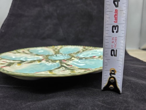 Antique Majolica English Fielding Oyster Plate, Turqoise Wells Amazing Condition - Picture 19 of 23