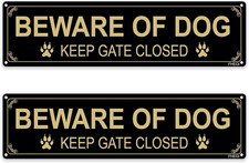 Beware of Dog - Keep Gate Closed Sign, 12x3 Inch Rust Free .040 Aluminum Meta...