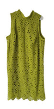 Robbie Bee Dress Womens 22W Green Eylet Lace Lined Sheath Sleeveless Boho