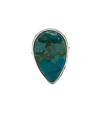 Native American Sterling Silver 925 Kingman Mine Turquoise Ring - Size 8