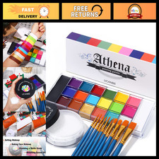 Professional Face Body Paint Palette with Setting Powder 10 Brushes Set - No