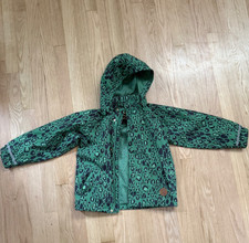Mini Rodini Green Animal Print Rain Jacket with Hood 6-7 Y EU 116/122