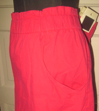 Vintage DANA J. Dark Pink 80's Paper Bag High Waist Long Shorts L LAST TIME