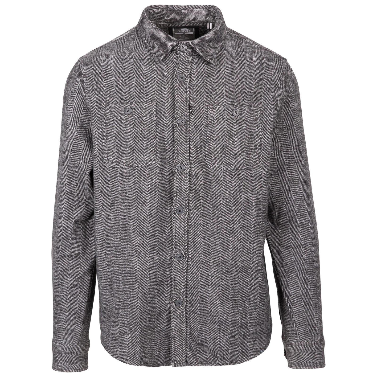 Trespass Mens Shirt Casual Woven Herringbone Potsgrove