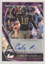 2021 Panini Prizm Draft Picks Purple Ice 67/99 Carlos Basham Jr Boogie Auto 03wr