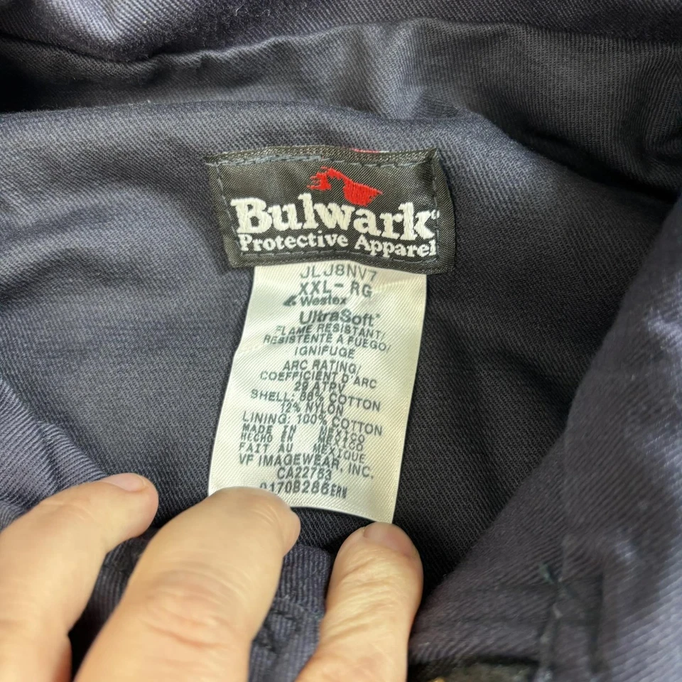 Bulwark FR Jacket Mens 2XL Navy DWR Flame Resistant Coat Workwear Outdoors READ - Image 3 of 4