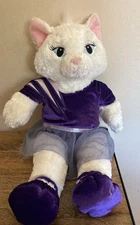 Build A Bear White Sassy Kitty Plush 18" Stuffed Animal BABW With Dance Costume