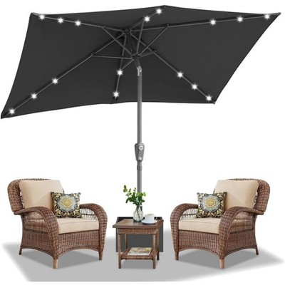 Sonnenschirm Rechteckig 300x200cm, UV50+, LED, knickbar, , Garten