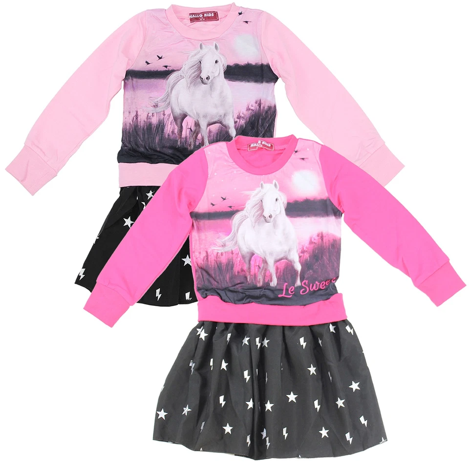 Mädchen Kinder 2 Teiler Pullover mit Rock Sweatshirt mit Minirock Kleid  - Bild 1 von 1