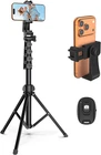 64” Tripod for Cell Phone & Camera, Phone Tripod with Remote and Phone