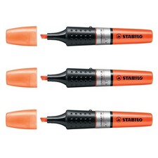 3 x Orange Stabilo Luminator Highlighter Marker Pen 2mm-Fine/5mm-Bold Line Width