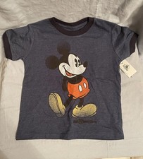 NEW Walt Disney Parks Child Gray Vintage Mickey Mouse Ringer T-Shirt Size 12mo