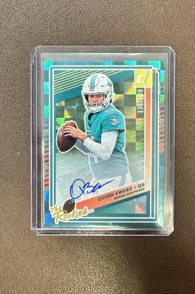 2025 Donruss Quinn Ewers The Rookies Auto 134/299 Miami Dolphins #6
