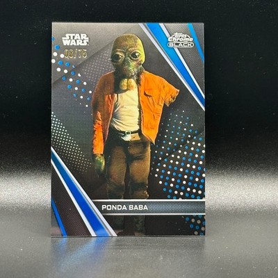 2023 Topps Chrome Black Star Wars Blue Refractor /75 Ponda Baba #85