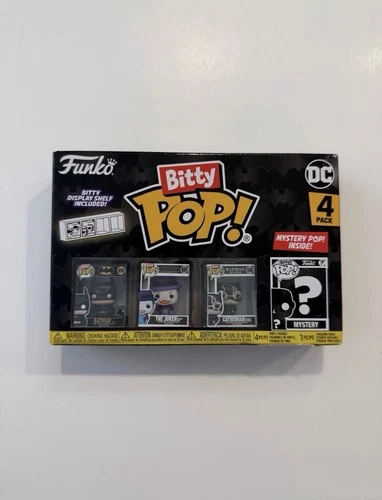 NEW IN BOX Funko Bitty Pop! DC: BATMAN 85th ANNIVERSARY 4-Pack w/ Shelf