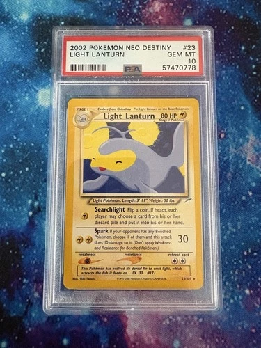 Light Lanturn 23/105 Pokemon 2002 Neo Destiny Regular #23 PSA 10 GEM MINT POP 28