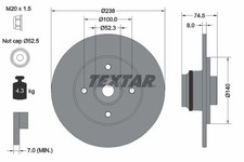2x Textar 92154003 Bremsscheibe für RENAULT