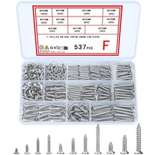537-Piece Stainless Steel Self-Tapping Screws Assortment Set