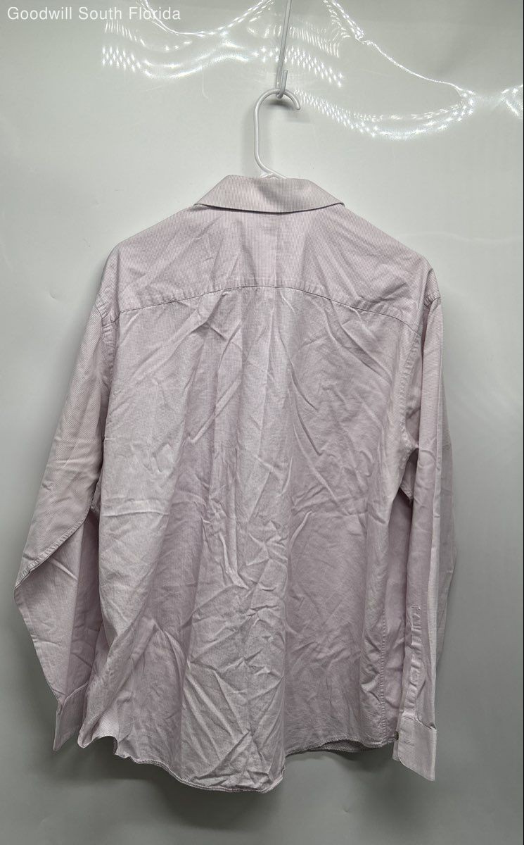 Calvin Klein Mens Pink Printed Regular Fit Long Sleeve Dress Shirt Size XL thumbnail 2