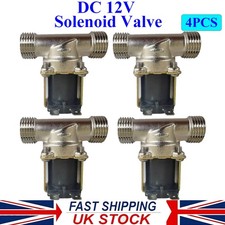 4x Brass Electric Solenoid Valve Switch Water Gas Air DC12V 1/2" Normally Closed